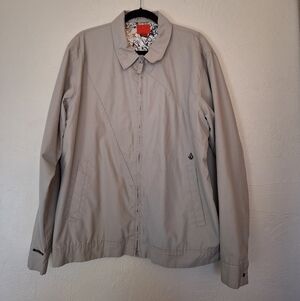 Volcom Men's Putty Color Zip Up Swindle Jacket Lined Size XL A153500 Cotton Poly